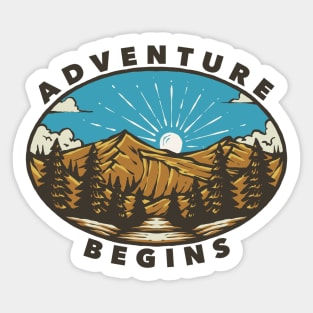 Adventure Nature Badge Illustration Sticker